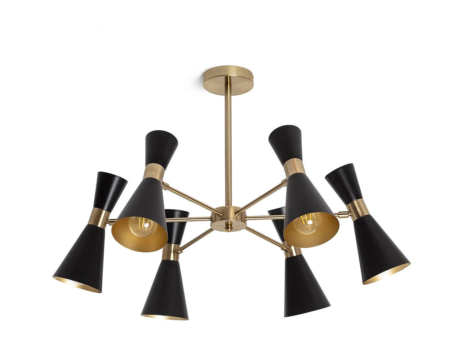 Lámpara de Techo Metal 6 Focos Jigger Negro