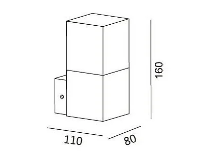Applique Murale Extérieure Aluminium Domus Noire