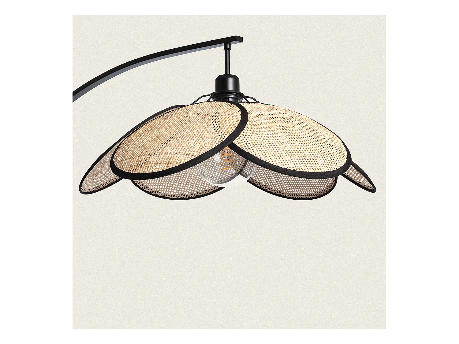 Lámpara de Pie Ratán Arco Nirvana Natural