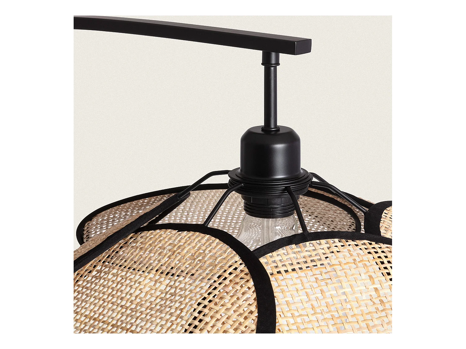 Lámpara de Pie Ratán Arco Nirvana Natural