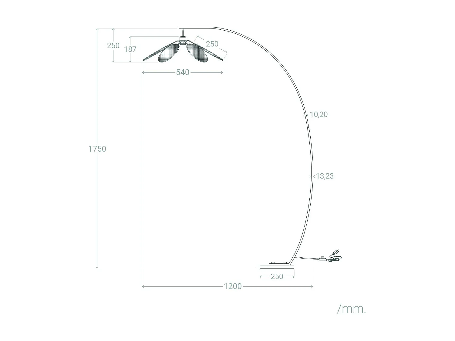 Lampadaire Rotin Arc Nirvana   Naturel