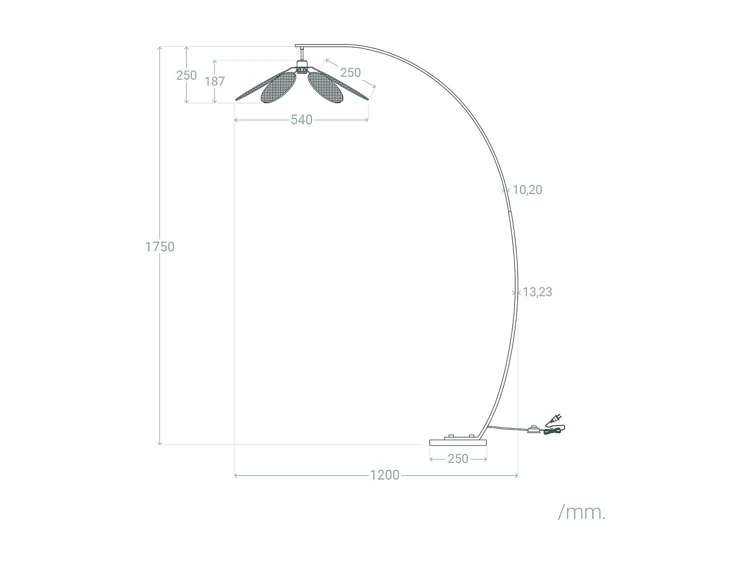 Lampadaire Rotin Arc Nirvana   Naturel
