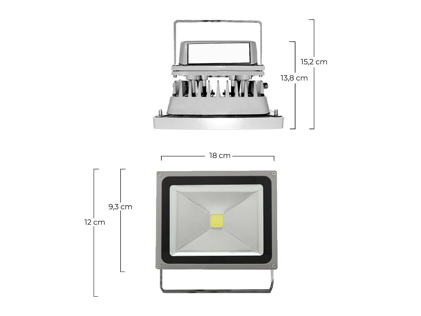 Trípode Telescópico con 2x20W Proyectores LED de Exterior Orientable Aluminio 4000K 7hSevenOn Outdoor