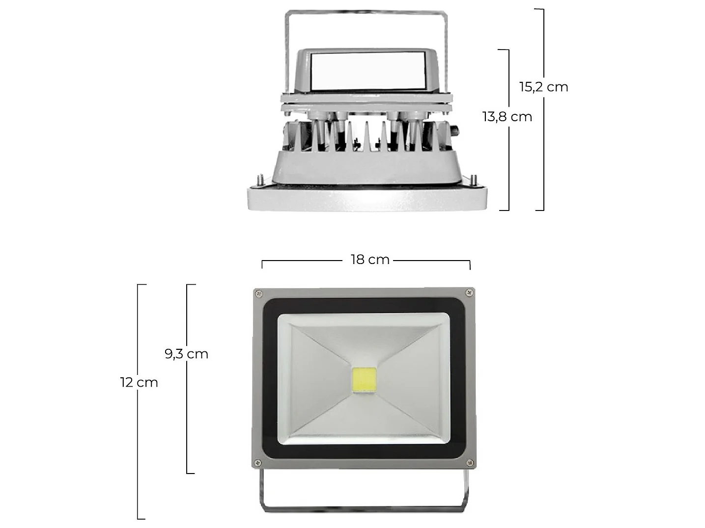 Trépied télescopique avec projecteur LED extérieur 2x20W Aluminium 4000K 7hSevenOn Outdoor