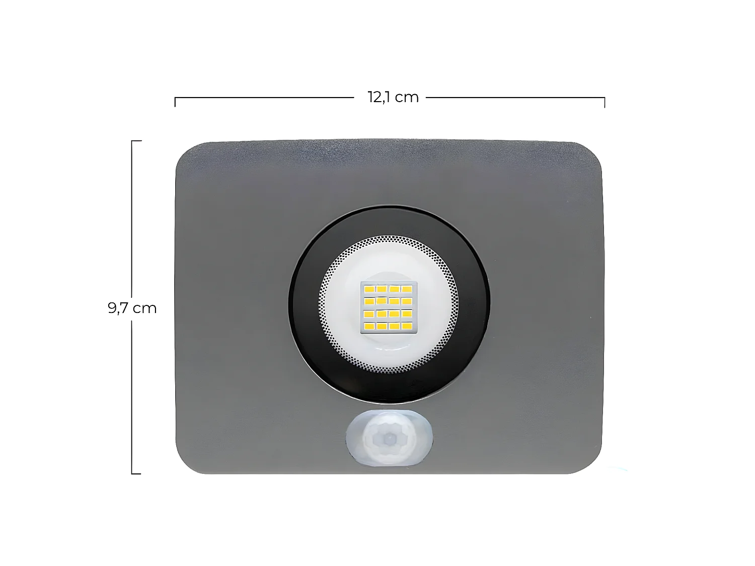 IP65 Outdoor 10W Ultraslim LED Floodlight with Twilight Sensor and Motion Orientable Aluminium 4000K 7hSevenOn
