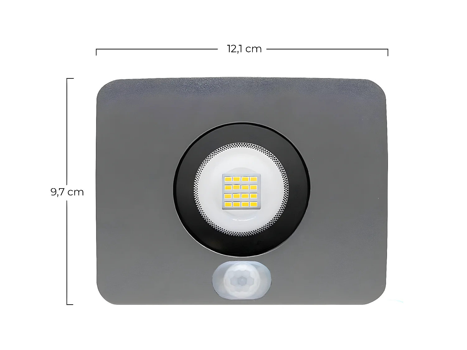 IP65 Outdoor 10W Ultraslim LED Floodlight with Twilight Sensor and Motion Orientable Aluminium 4000K 7hSevenOn