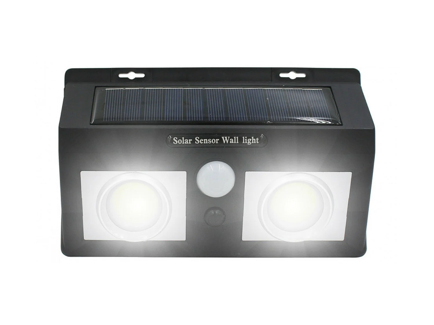 Applique solaire LED 2 lumières avec détecteur de crépuscularité et de mouvement Noir 7500K 20000H 7hSevenOn