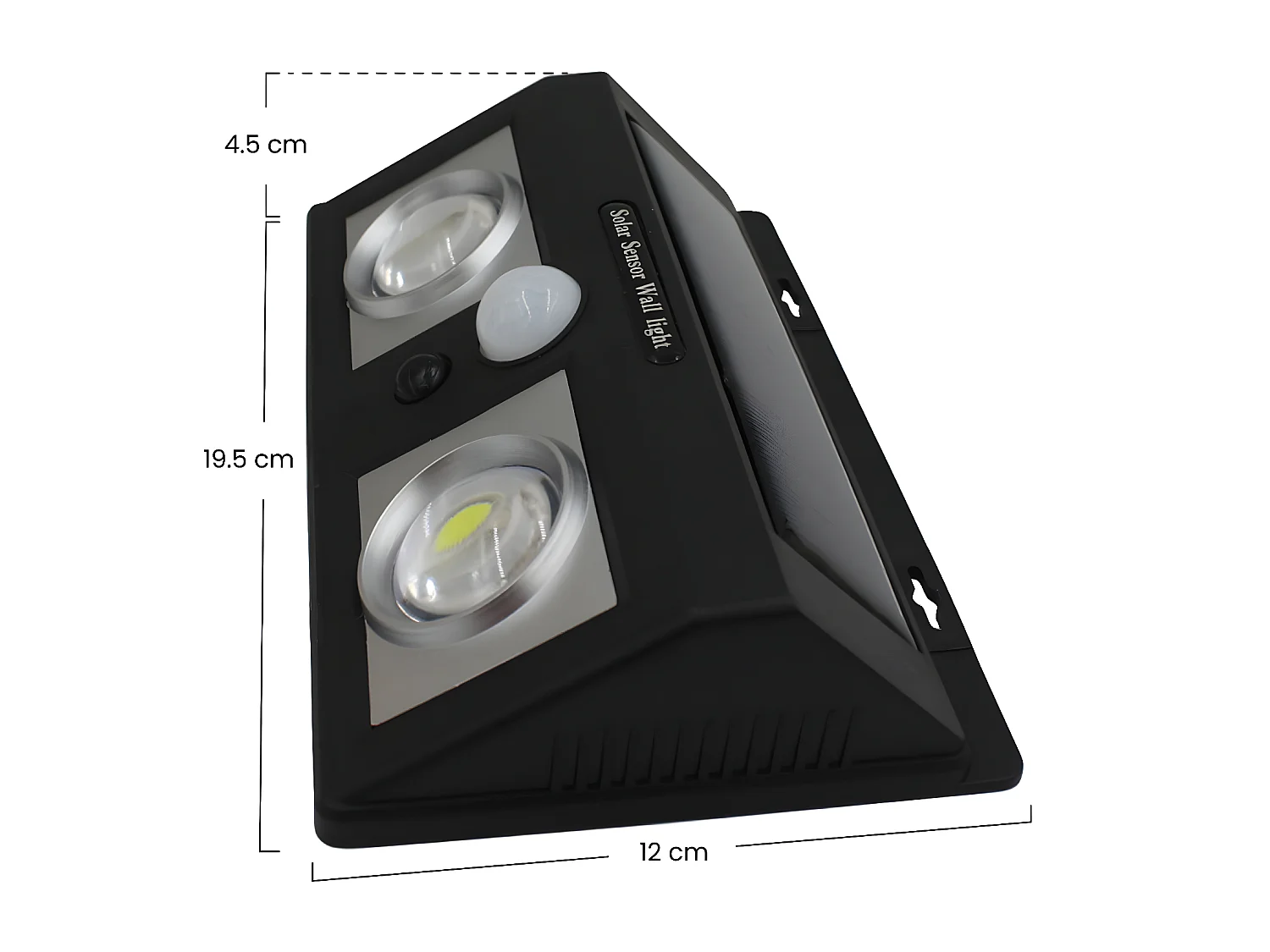 Applique solaire LED 2 lumières avec détecteur de crépuscularité et de mouvement Noir 7500K 20000H 7hSevenOn