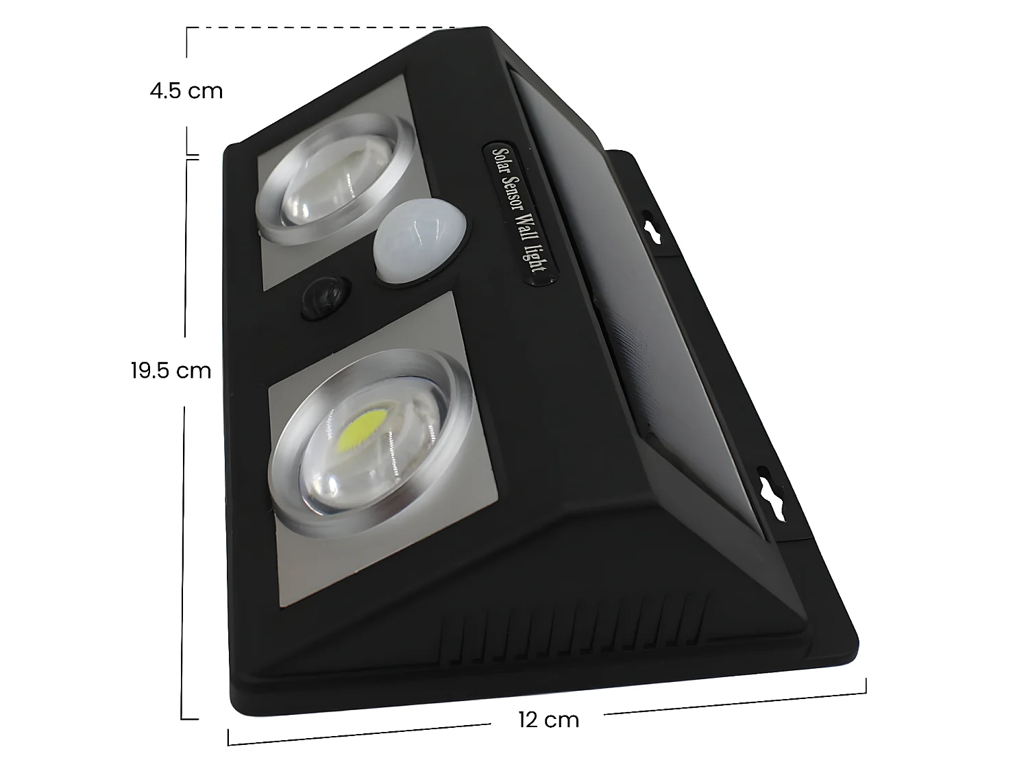 Applique solaire LED 2 lumières avec détecteur de crépuscularité et de mouvement Noir 7500K 20000H 7hSevenOn