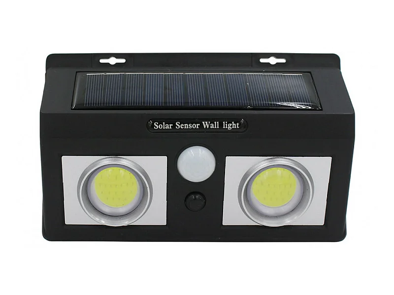 Aplique de Pared Solar LED 2 Luces con Sensor Crepuscular y Movimiento Negro 7500K 20000H 7hSevenOn