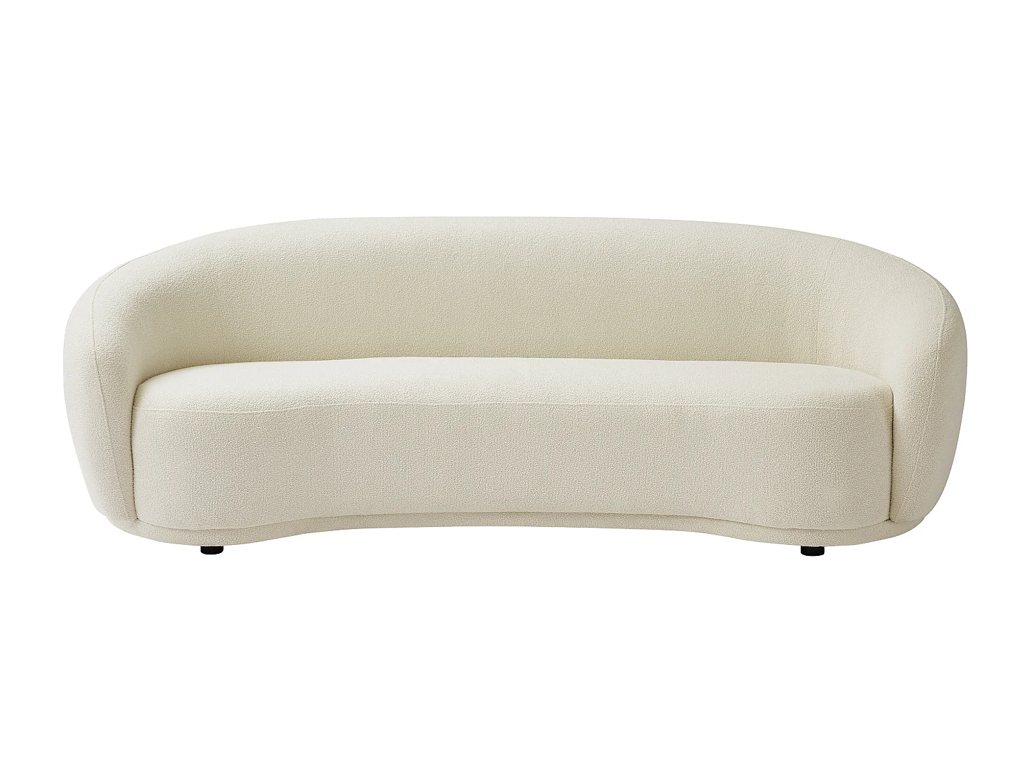 Canapé 3 places en tissu bouclette blanc ivoire BOVANA de Pascal Morabito