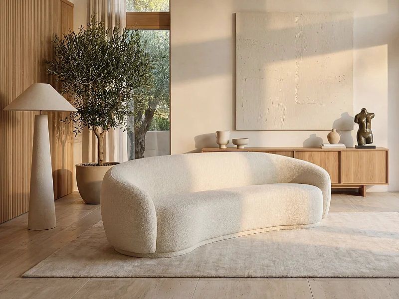 Sofá de 3 plazas en tela bouclé beige BOVANA de Pascal Morabito