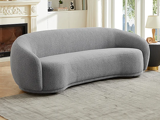 Canapé 3 places en tissu bouclette gris BOVANA de Pascal Morabito