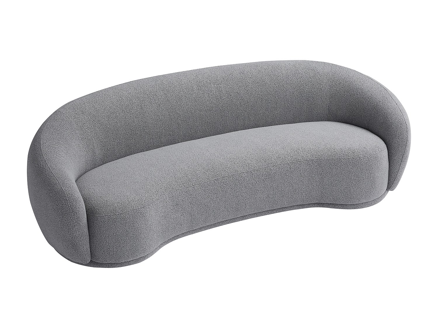 Sofa 3-Sitzer - Bouclé-Stoff - Grau - BOVANA von Pascal Morabito günstig online kaufen