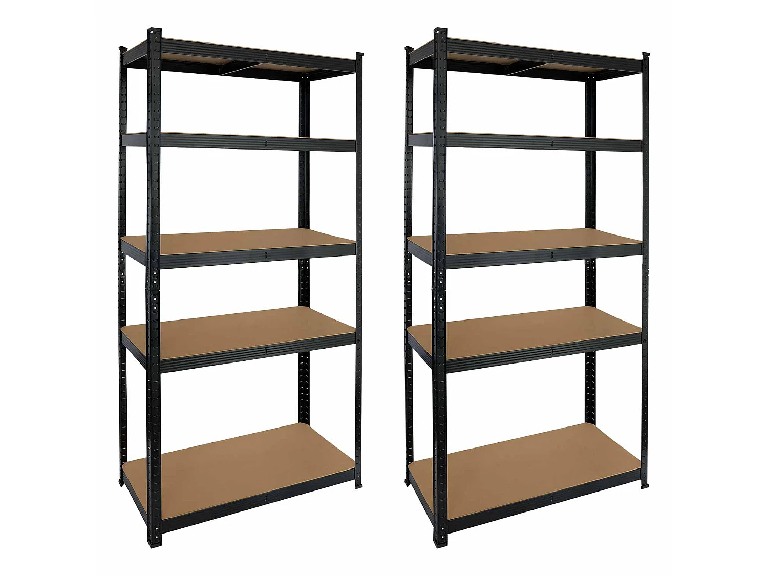 Confezione 2 Scaffalature modulari a 5 ripiani regolabili 180x90x40cm 875Kg O91