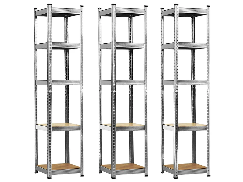 Pack 3 étagères modulaires avec 5 étagères réglables 180x40x40cm 175Kg O91