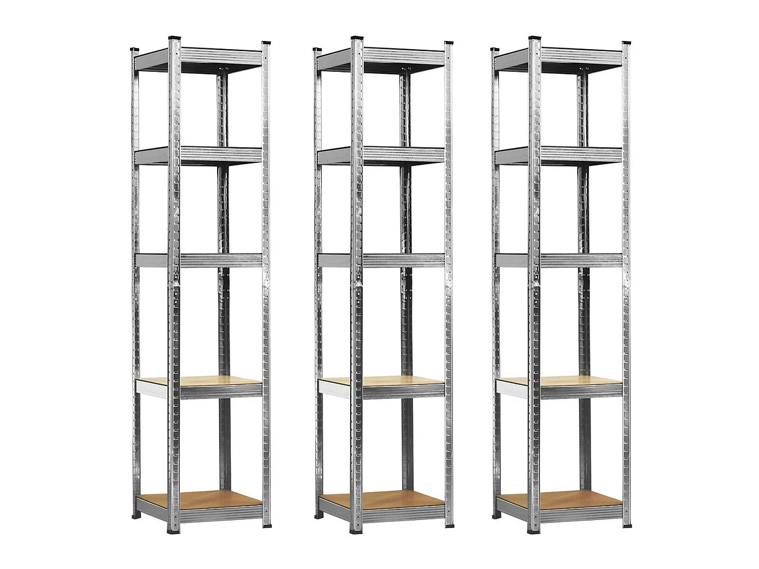 Pack 3 étagères modulaires avec 5 étagères réglables 180x40x40cm 175Kg O91