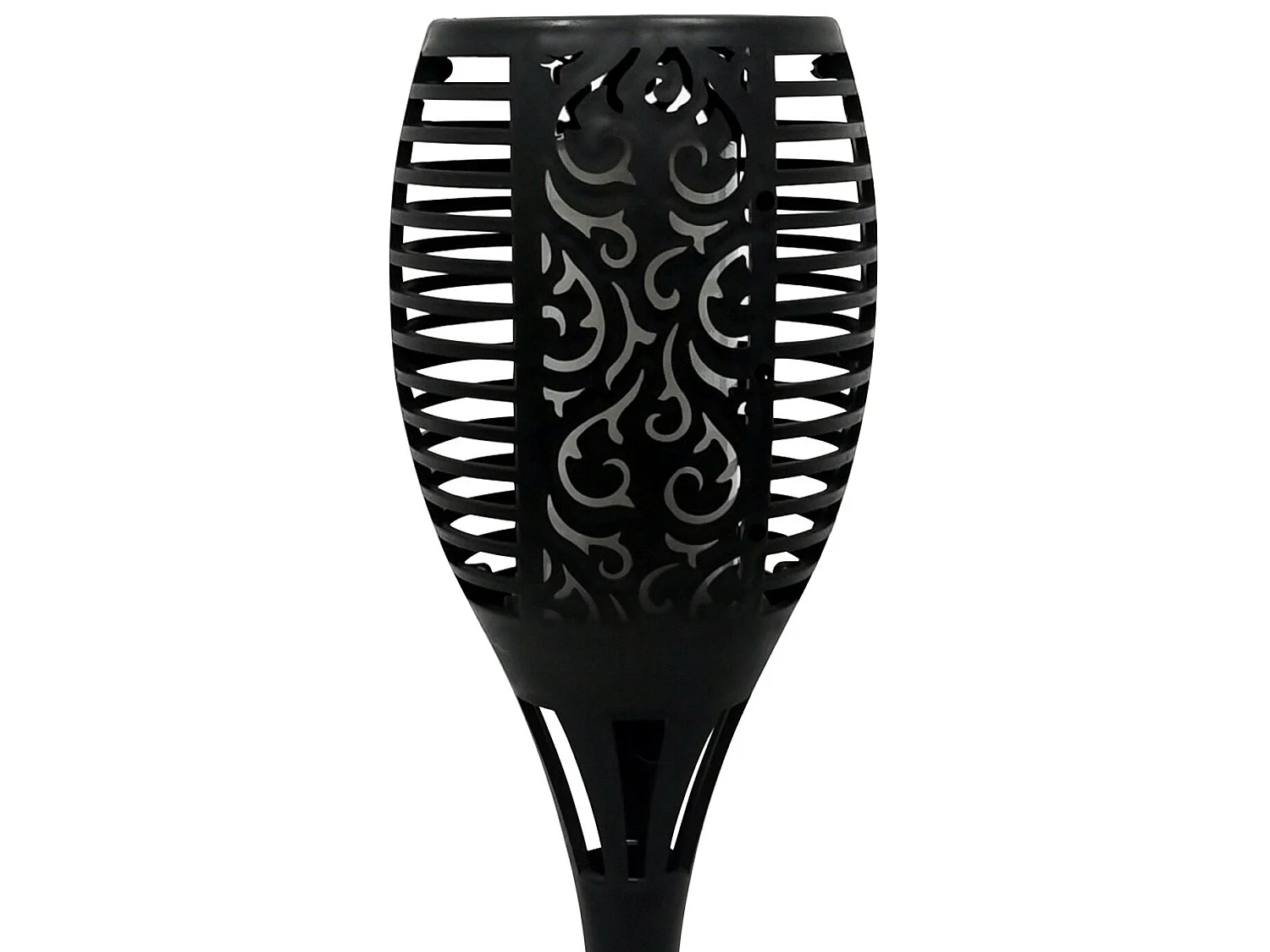 Torcia solare a LED con fiamme per esterni nera 3000K 7hSevenOn Outdoor