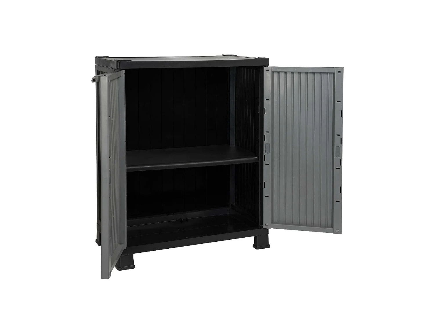 Armoire basse en résine pour extérieur avec 1 étagère 92x68x39cm O91