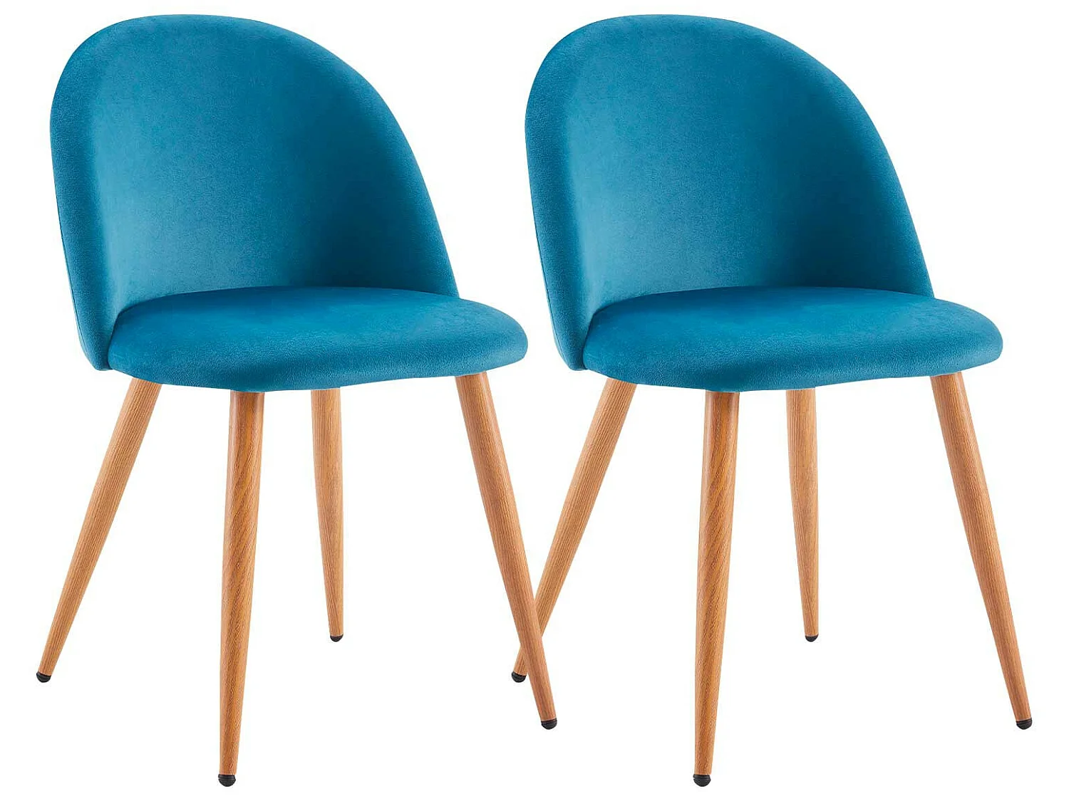 Pack 2 Sillas de Comedor Respaldo Bajo Terciopelo Fuchs 78x54,5x46cm Thinia Home