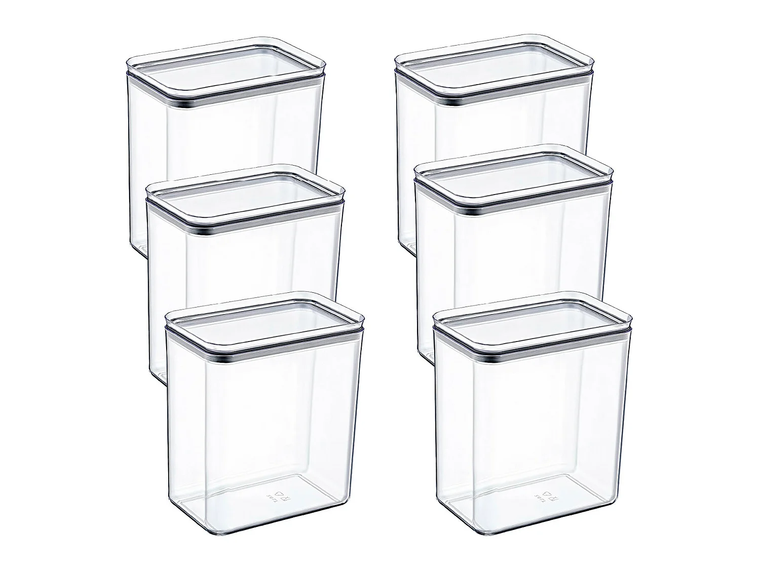 Pack 6 Recipientes Herméticos para Alimentos Grandes Rectangulares 10.5x16.5x19cm 7house