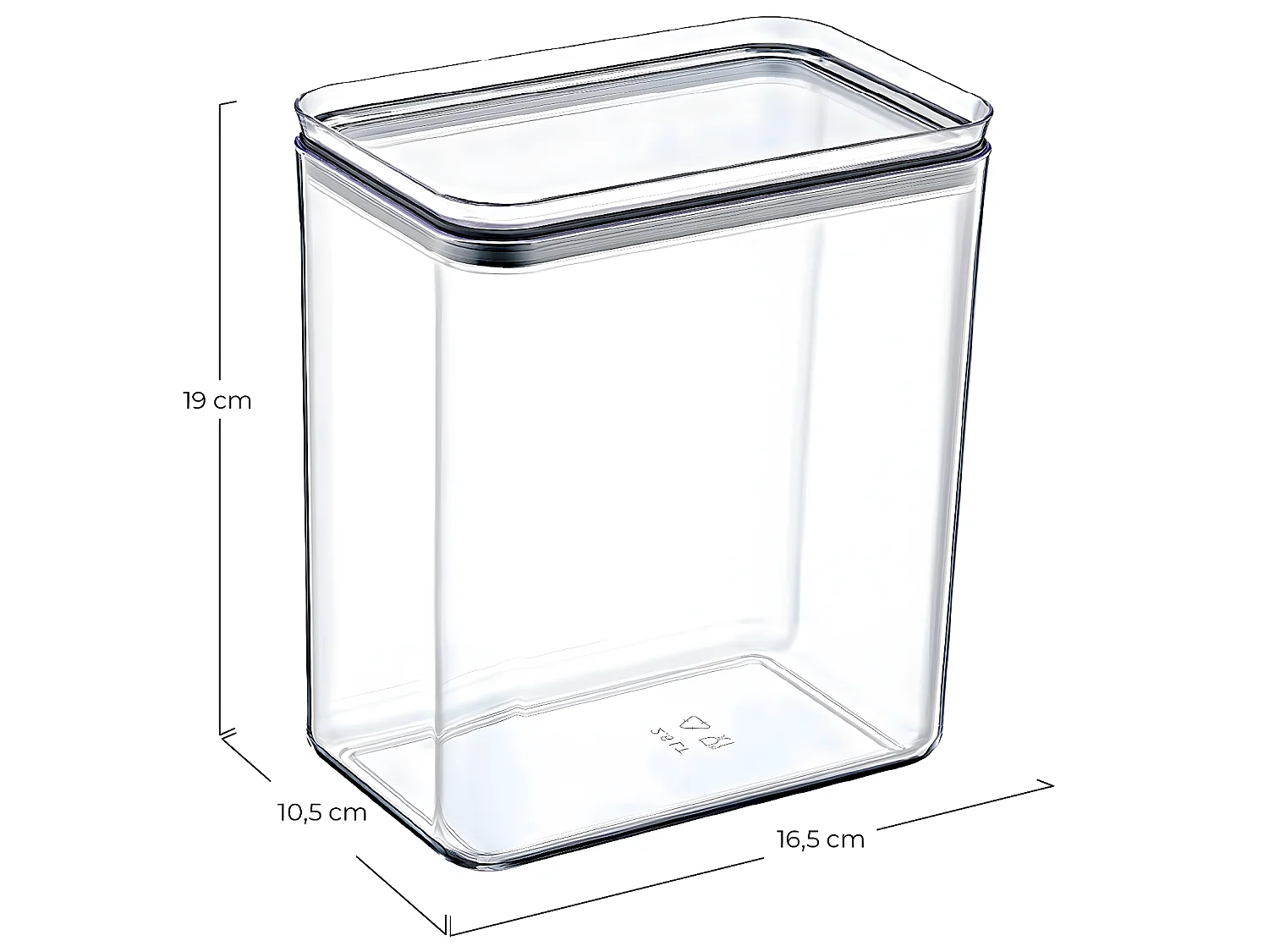 Pack 3 Recipientes Herméticos para Alimentos Grandes Rectangulares 10.5x16.5x19cm 7house