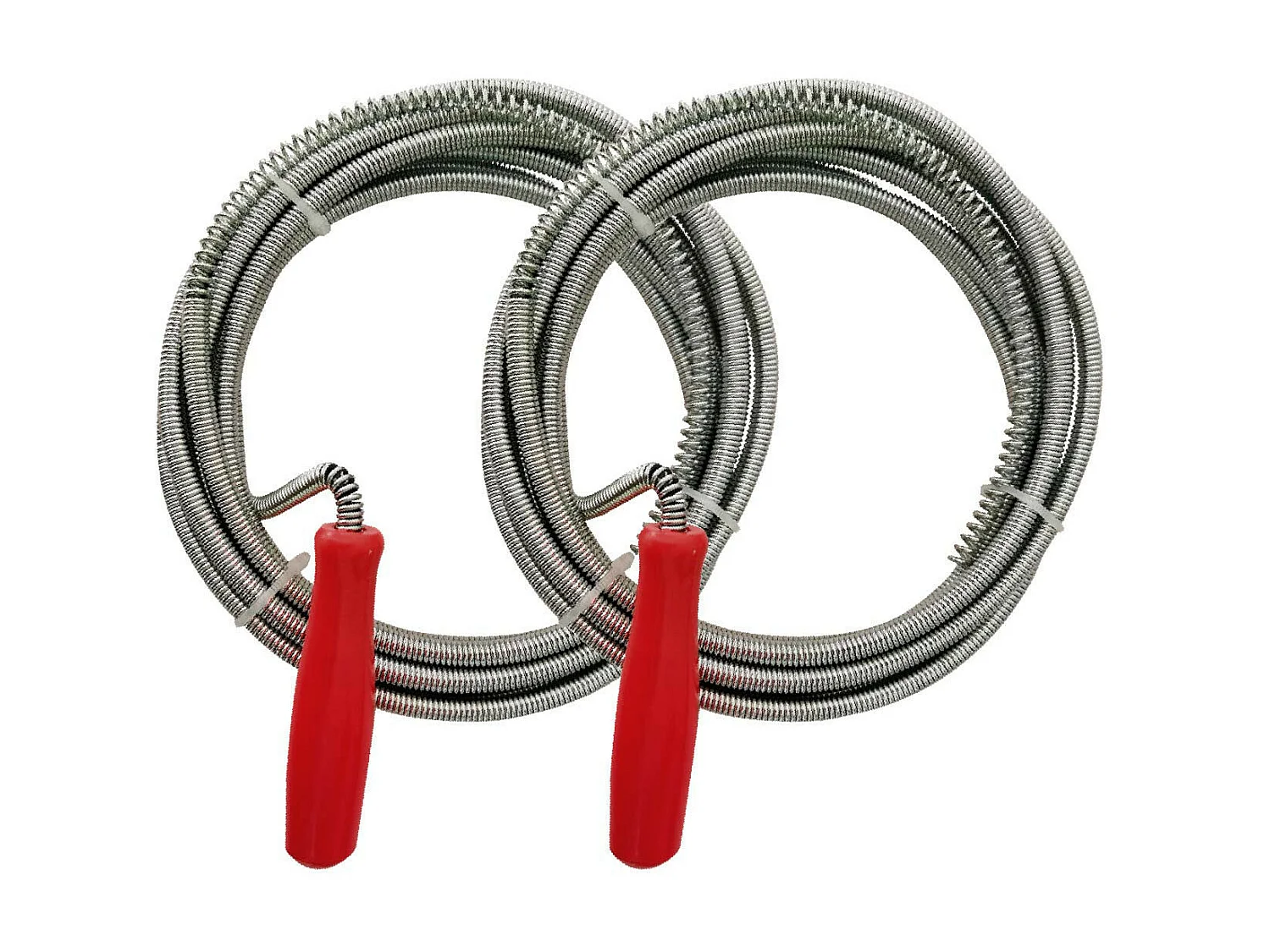 Pack 2 déboucheurs de tuyaux en spirale 3m Gris/Rouge 7house