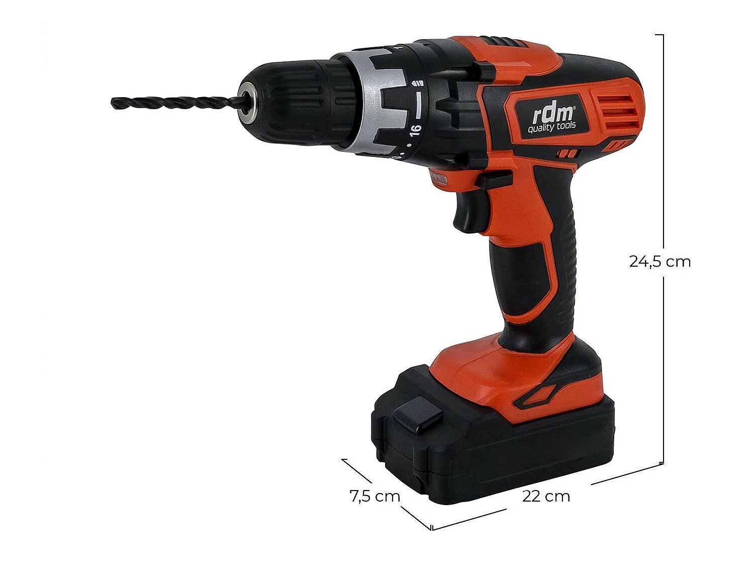 Taladro Atornillador 550rpm de Batería 14,4V Ni-MH RDM Quality Tools