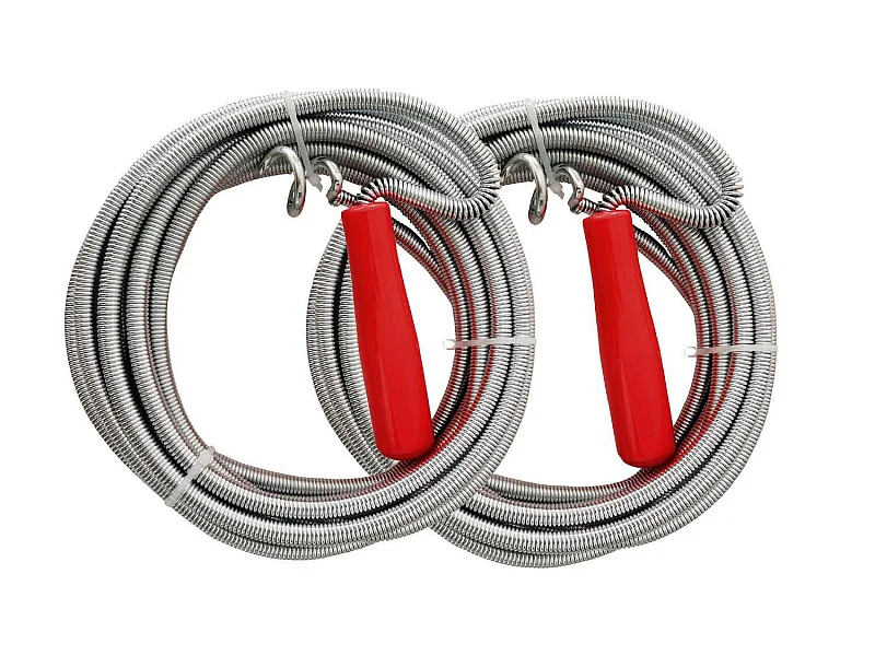 Confezione 2 disotturatori di tubi in gancio 5m grigio/rosso 7house