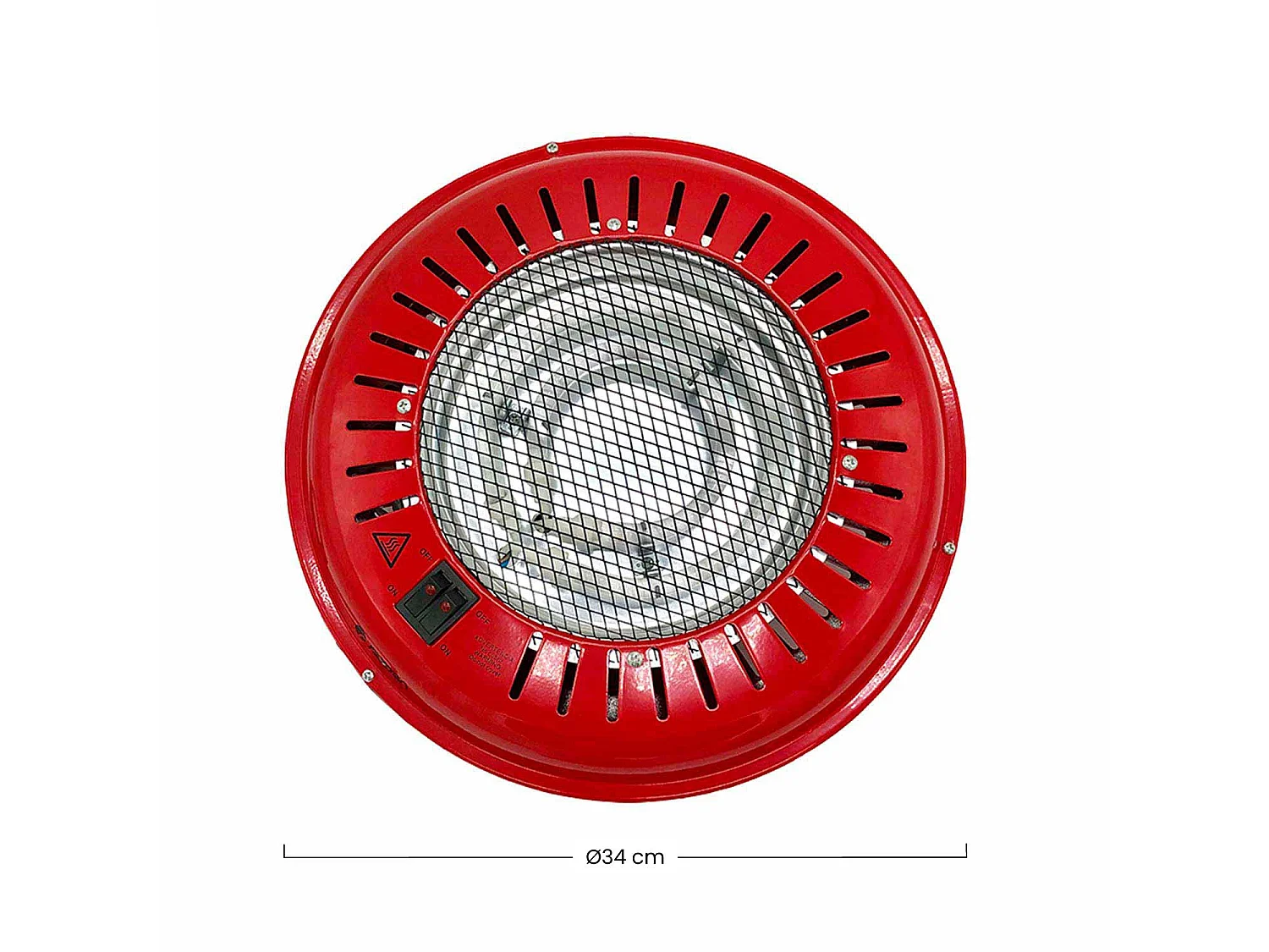 Brasero Eléctrico 3 Modos de Potencia 300W/500W/800W Rojo Ø34x9.5cm Raydan Home