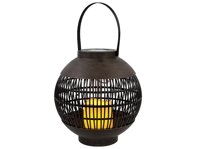 Farol Solar LED Exterior Redondo Marrón 3000K 7hSevenOn Outdoor