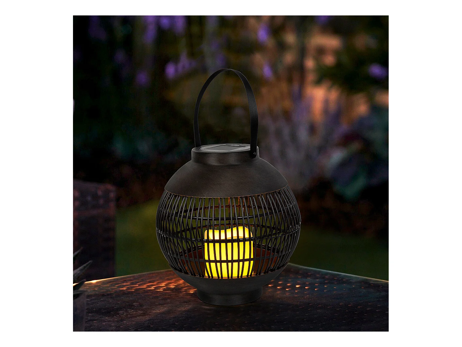 Farol Solar LED Exterior Redondo Marrón 3000K 7hSevenOn Outdoor