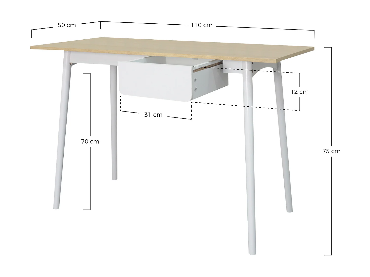 Bureau Simplify 110x50x75cm Thinia Home