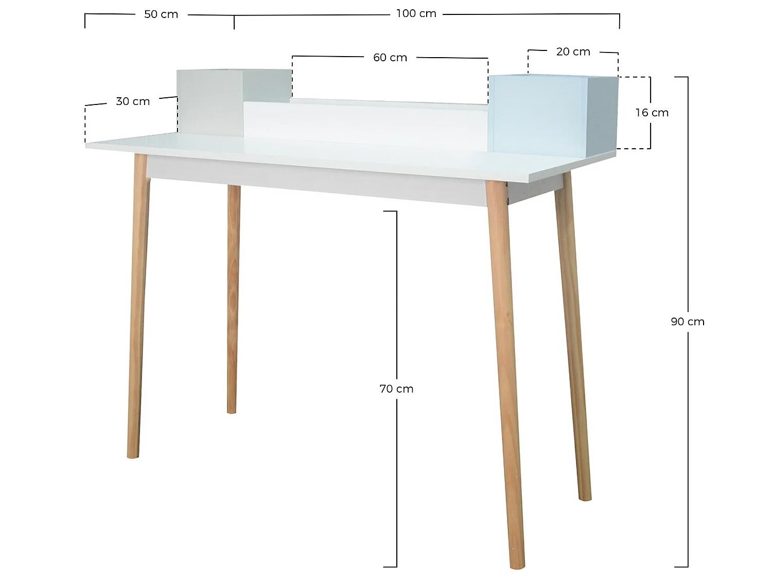 Bureau White-Sky 110x50x90cm Thinia Home