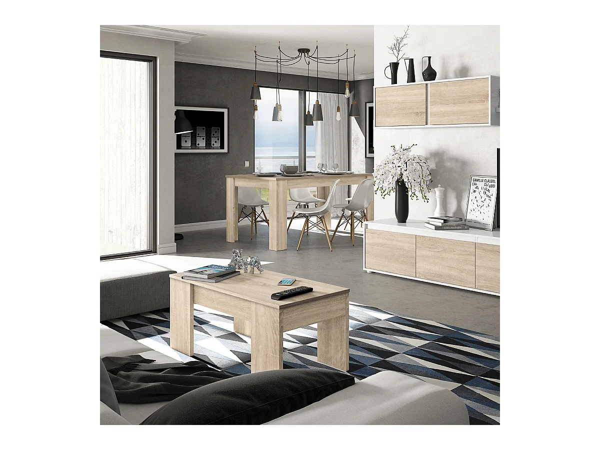 Mesa de jantar extensível Kendra 140 Roble Canadian