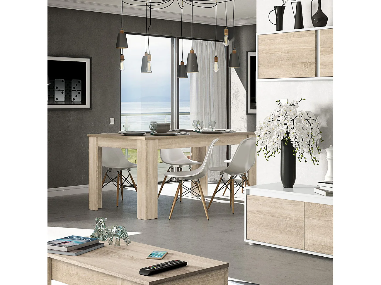 Table à manger extensible L140 à 190 cm - ZAIRA