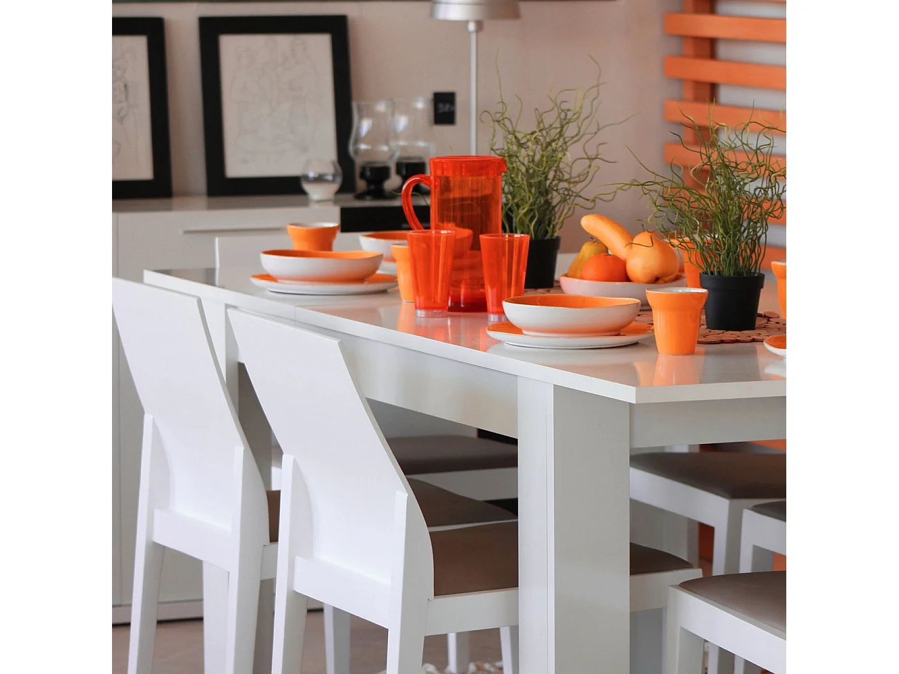 Mesa de jantar extensível Kendra 140 Blanco Brillo