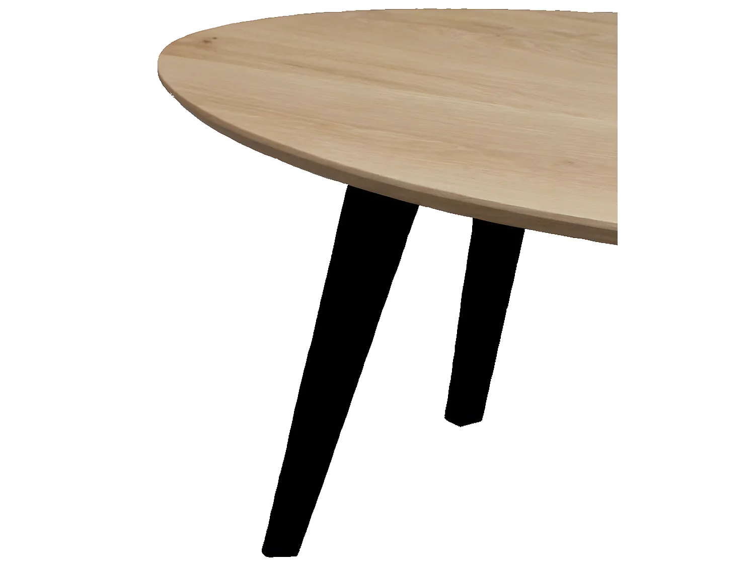 Table basse ovale massif et laqué - 120L x 60P