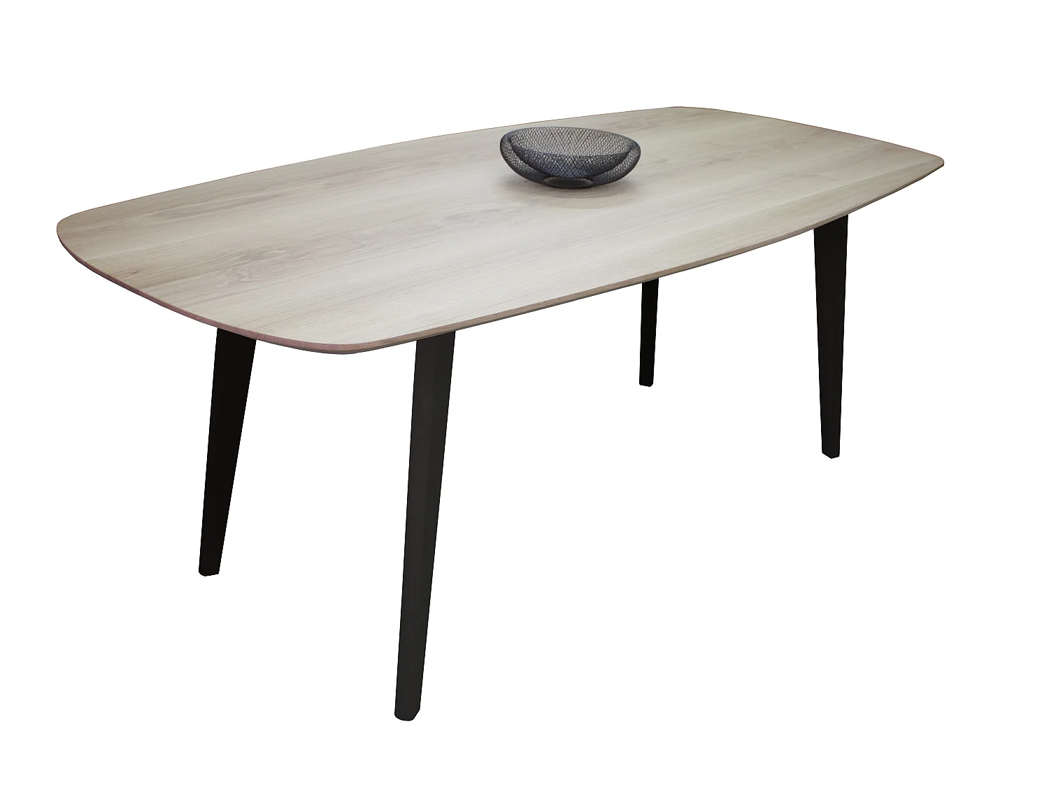 Table de repas ovale massif et laqué - 160/210L x 100P