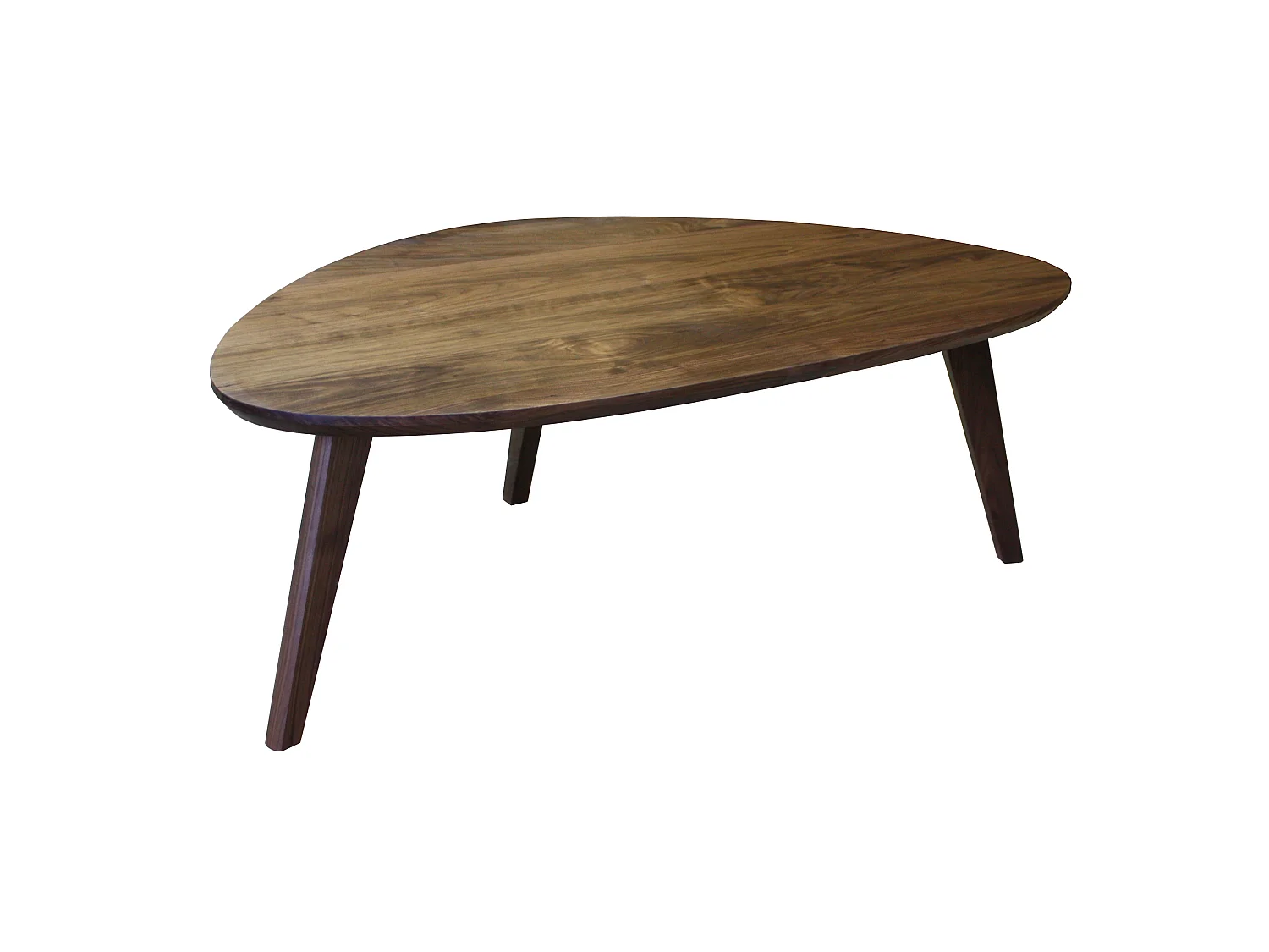 Table basse galet noyer naturel massif et laqué - 120L x 75P