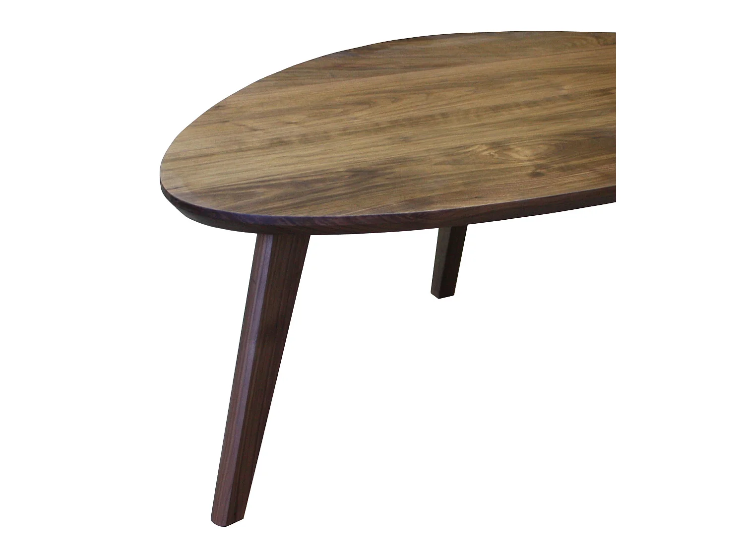 Table basse galet noyer naturel massif et laqué - 120L x 75P