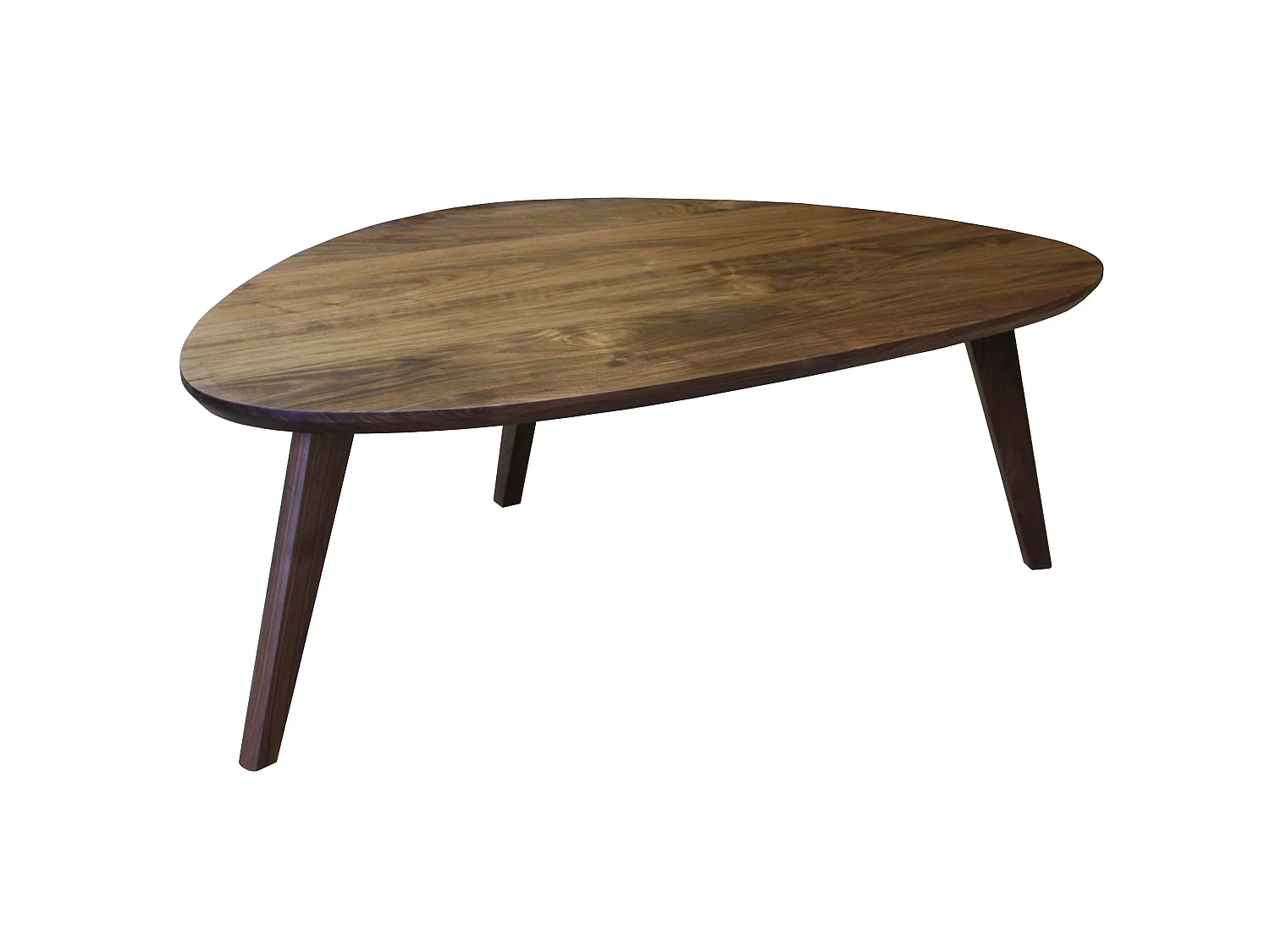 Table basse galet noyer naturel massif et laqué - 120L x 75P