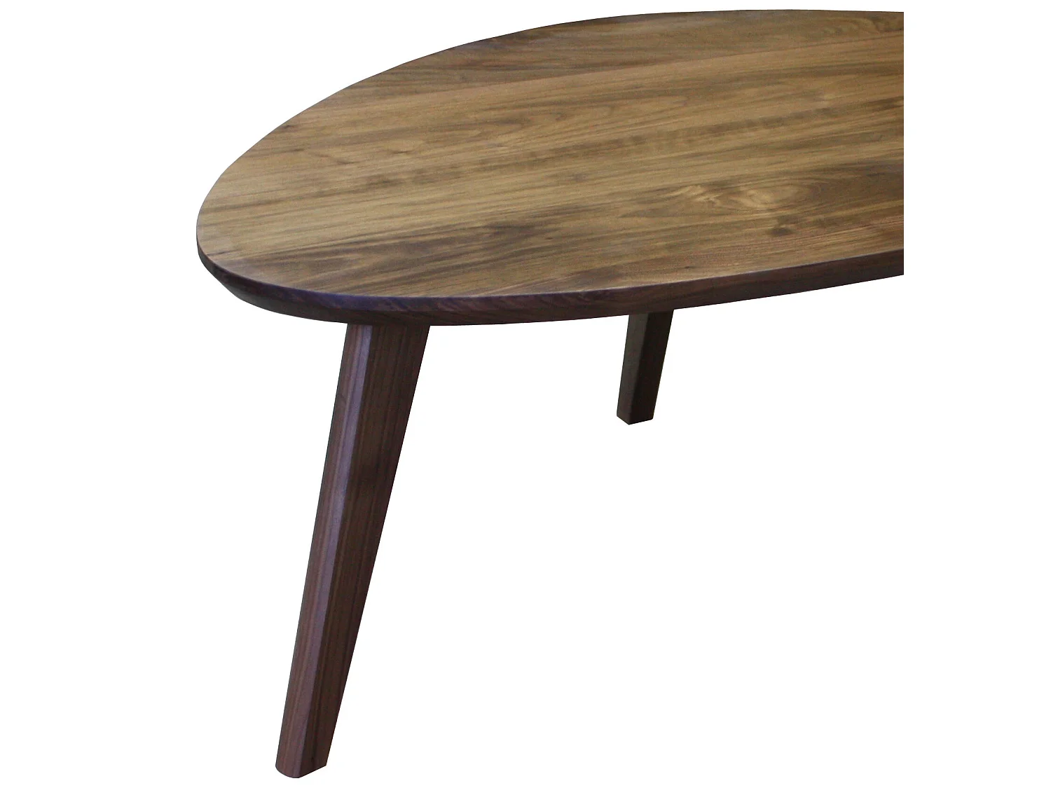 Table basse galet noyer naturel massif et laqué - 120L x 75P