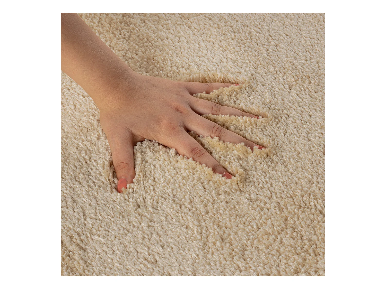 Tapis de Salle de Bain Lavable Antidérapant- Beige Clair - 80x50cm - JUNE