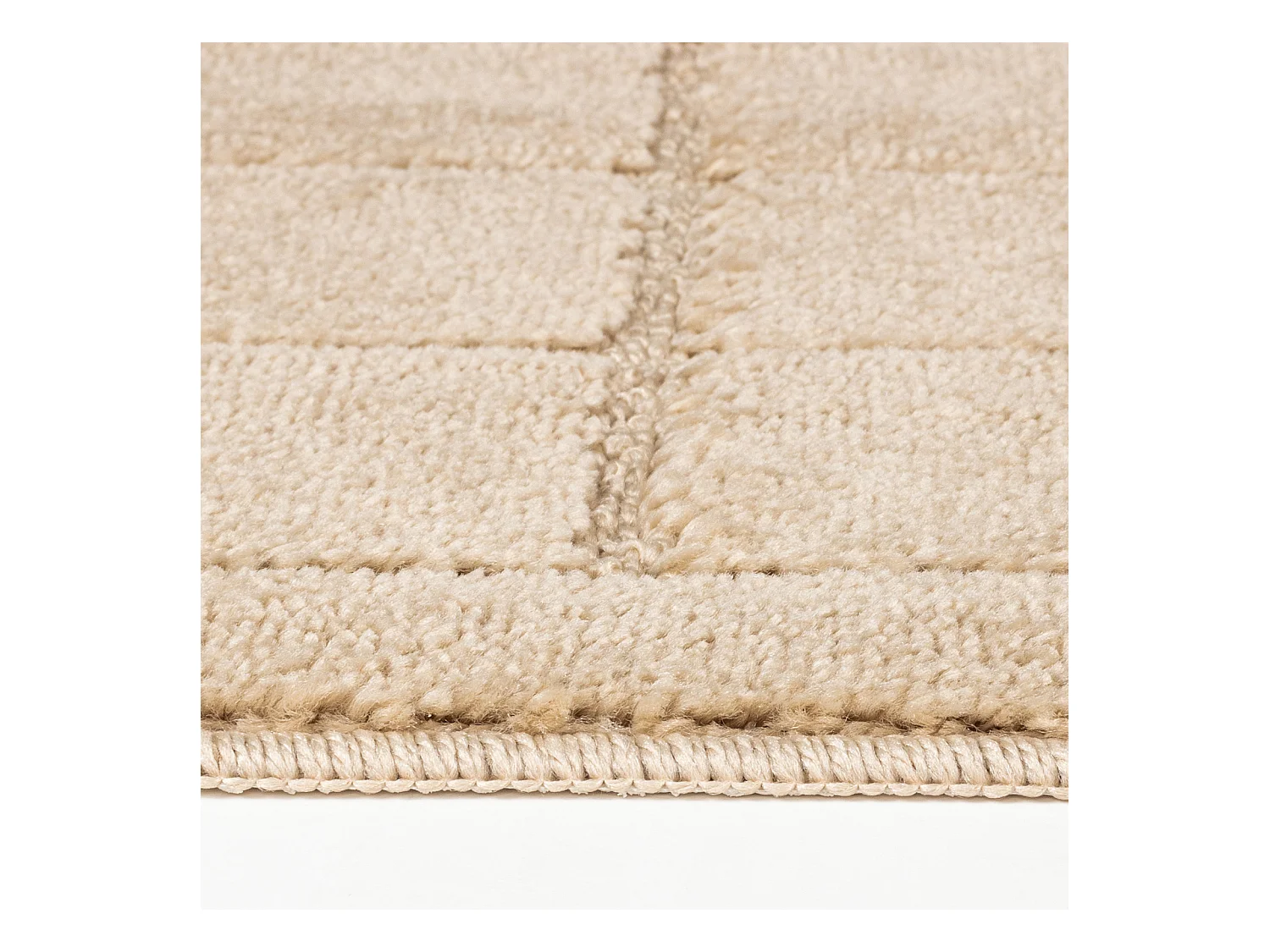 SURYA Badmat Set WC Mat - Badkamer, Douchemat, Toiletmat - Machinewasbar Antislip Hoogpolig Badkleed NOELLE - Beige - 80x50cm/50x40cm - NOELLE