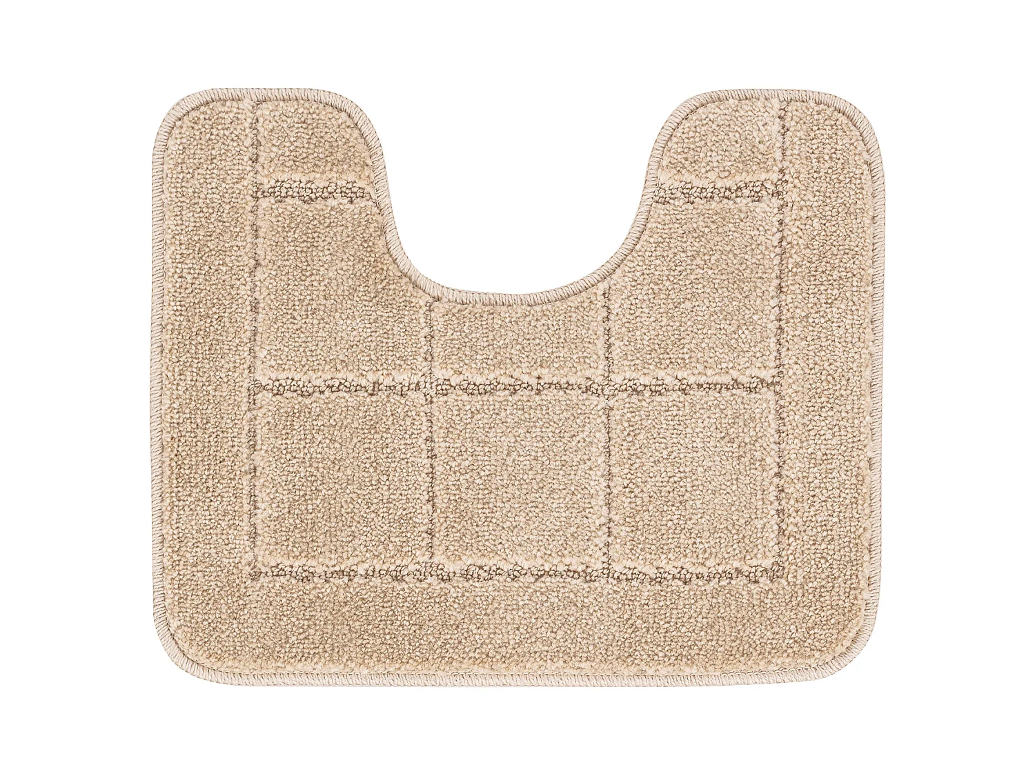 SURYA Badmat Set WC Mat - Badkamer, Douchemat, Toiletmat - Machinewasbar Antislip Hoogpolig Badkleed NOELLE - Beige - 80x50cm/50x40cm - NOELLE