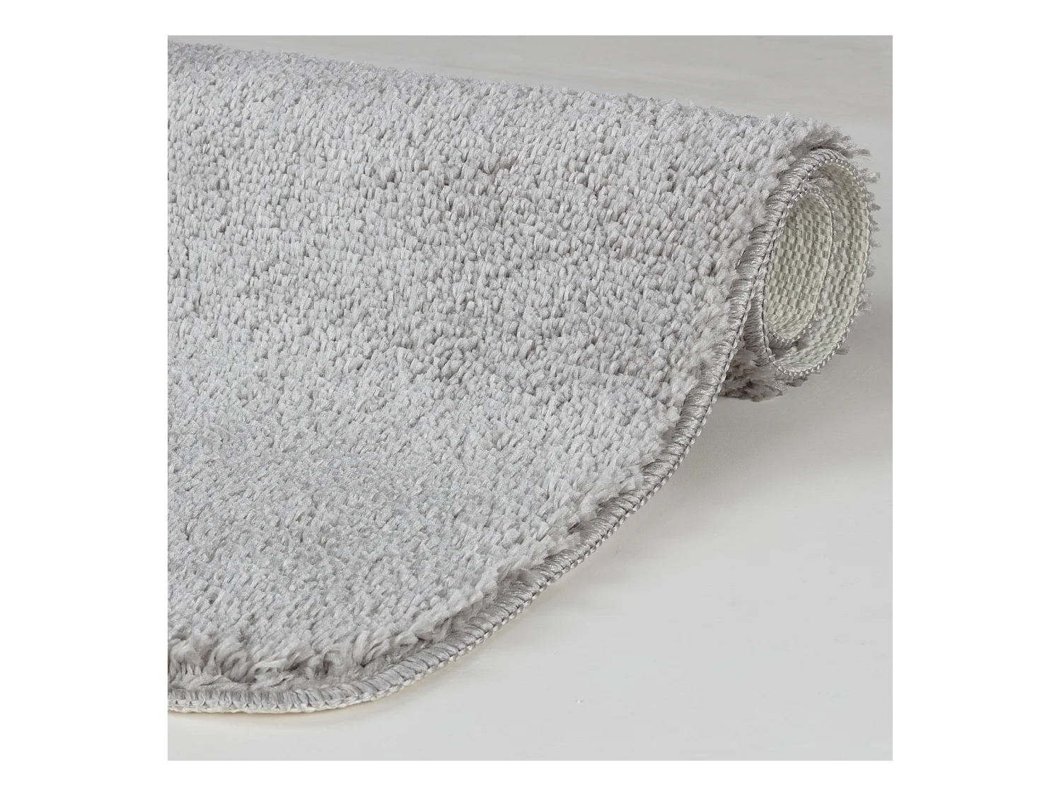 SURYA Badmat - Badkamer, Douchemat, Toiletmat - Machinewasbar Antislip Hoogpolig Badkleed JUNE - LichtGrijs - 80x50cm - JUNE