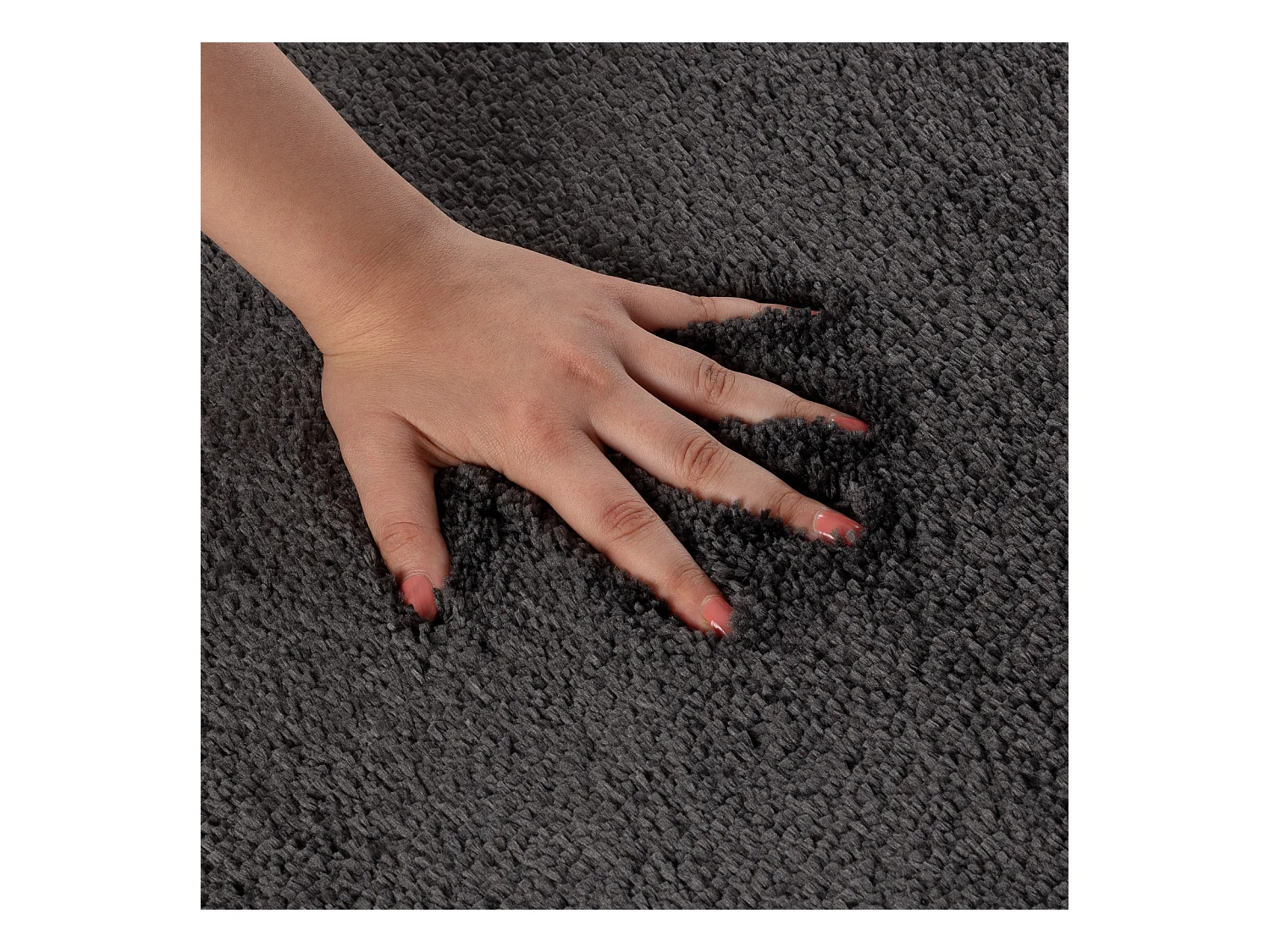 SURYA Badmat - Badkamer, Douchemat, Toiletmat - Machinewasbar Antislip Hoogpolig Badkleed JUNE - Grijs - 80x50cm - JUNE