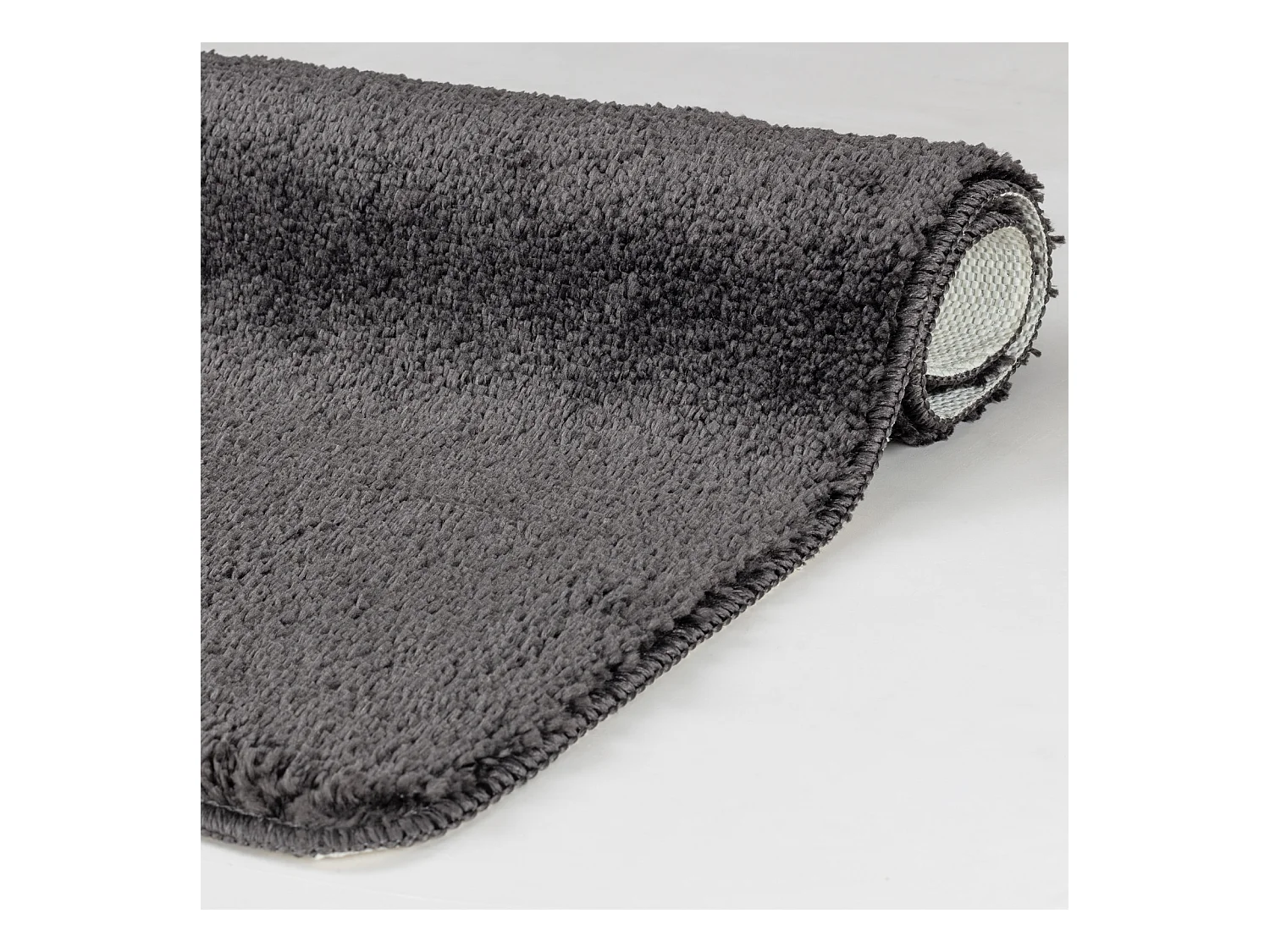 SURYA Badmat - Badkamer, Douchemat, Toiletmat - Machinewasbar Antislip Hoogpolig Badkleed JUNE - Grijs - 80x50cm - JUNE
