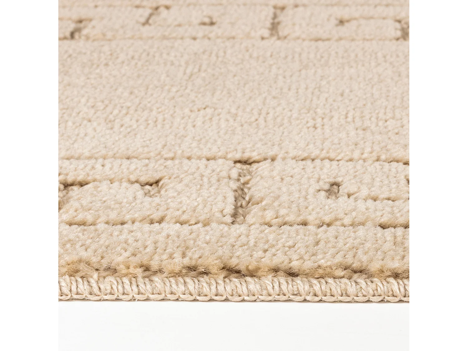 Set 2 Tappeto da Bagno Antiscivolo Lavabile - Beige - 80x50/40x40cm - POPPY